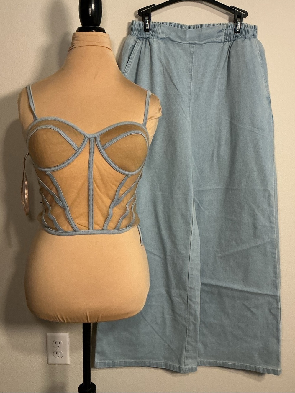 Light Blue Denim Maxi Skirt - Picture 3 of 12